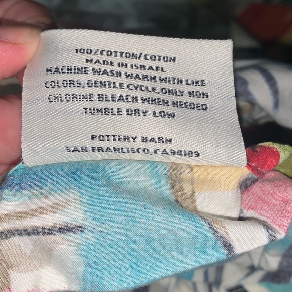 Pottery barn outlet Colorful Tropical Print Fabric island size full/queen cotton - Picture 4 of 4